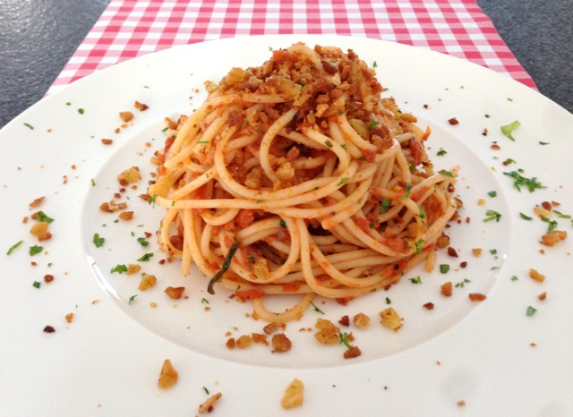 Spaghetti met broodkruim