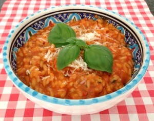 Tomaten risotto met basilicum