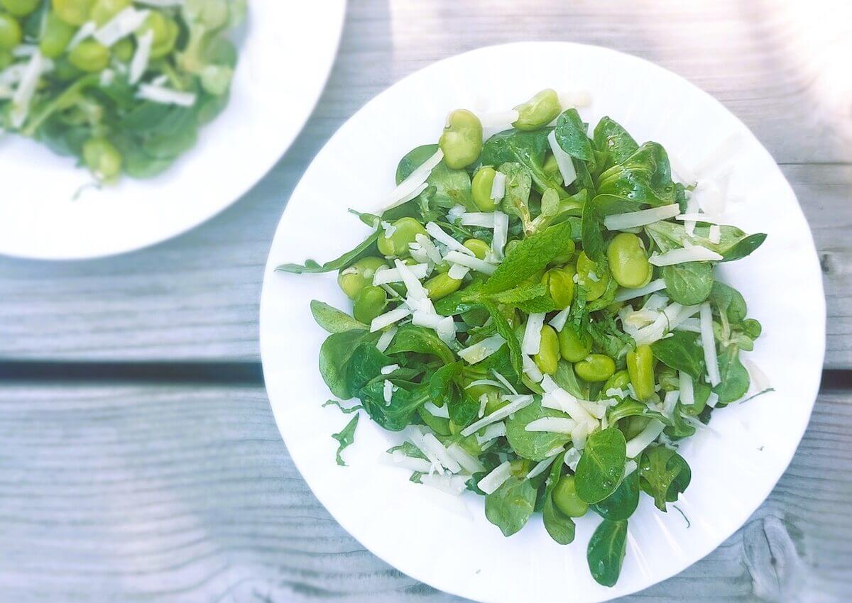 Fave e pecorino - salade van tuinbonen en pecorino
