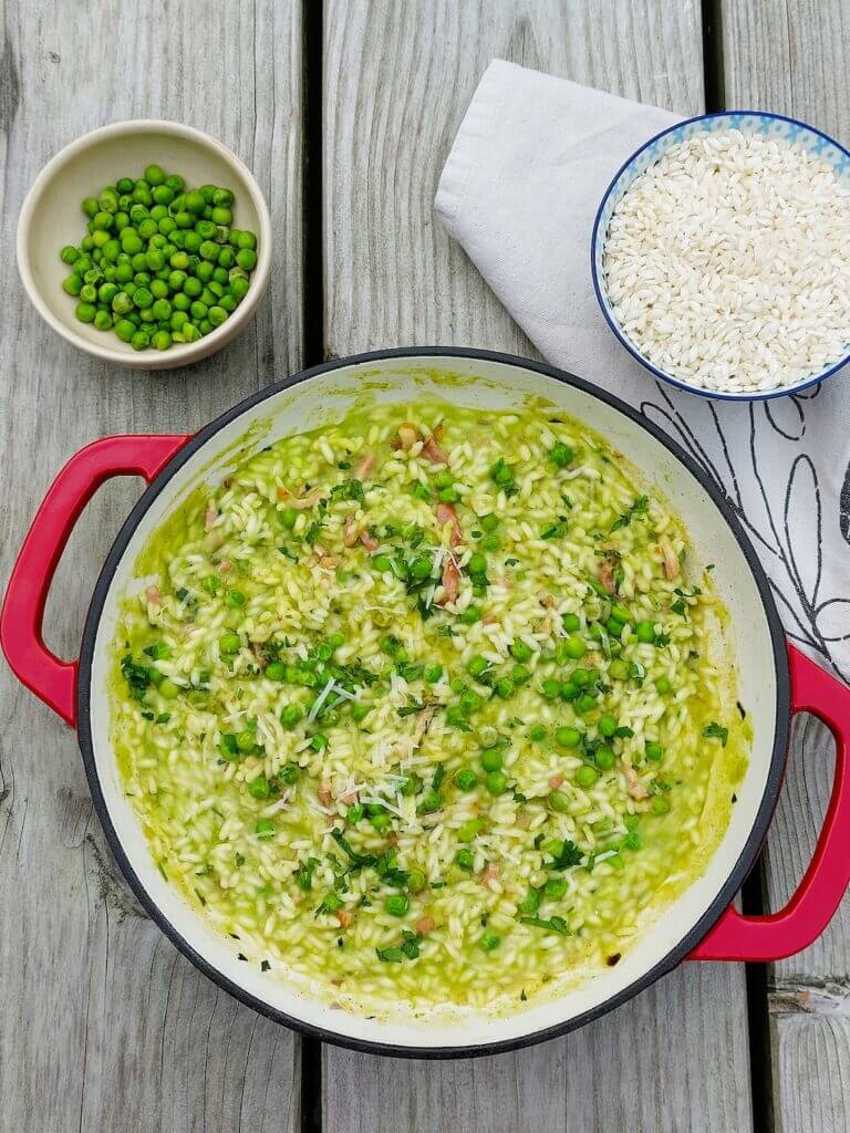 recept risi e bisi - rijst en doperwten